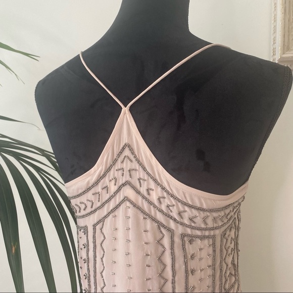 NWT Forever New Top Camisole Delicate Beaded Pink Spaghetti straps Boho Size 6 - Picture 8 of 15